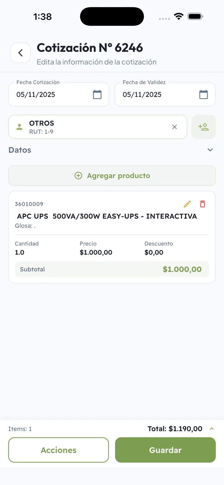 Captura de Prixus CRM
